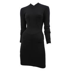 Black Knit Long Sleeve Alaia Mini Dress