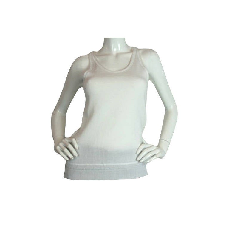 Chanel NWT 2008 White Cotton Racer Back Tank Top rt. $945