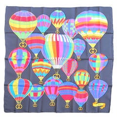 Gucci Silk Scarf Balloon Race New Old stock at 1stDibs  gucci balloons,  gucci ballon, hermes hot air balloon scarf