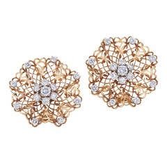 Van Cleef & Arpels Yellow Gold Diamond Handkerchief Earrings