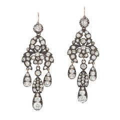 Georgian Diamond Chandelier Earrings 11