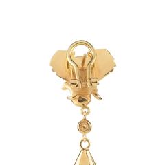 Couleurs de Geraldine Gold Diamond Elephant Earrings Nuvory Nut Ivory