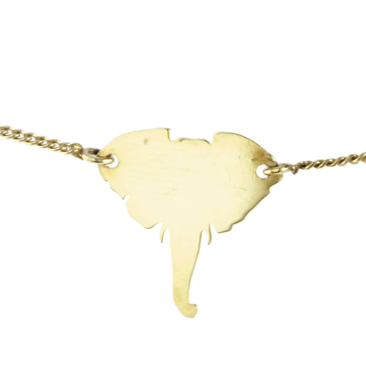 Contemporary Couleurs de Geraldine Gold Elephant Necklace, NiNi Collection For Sale