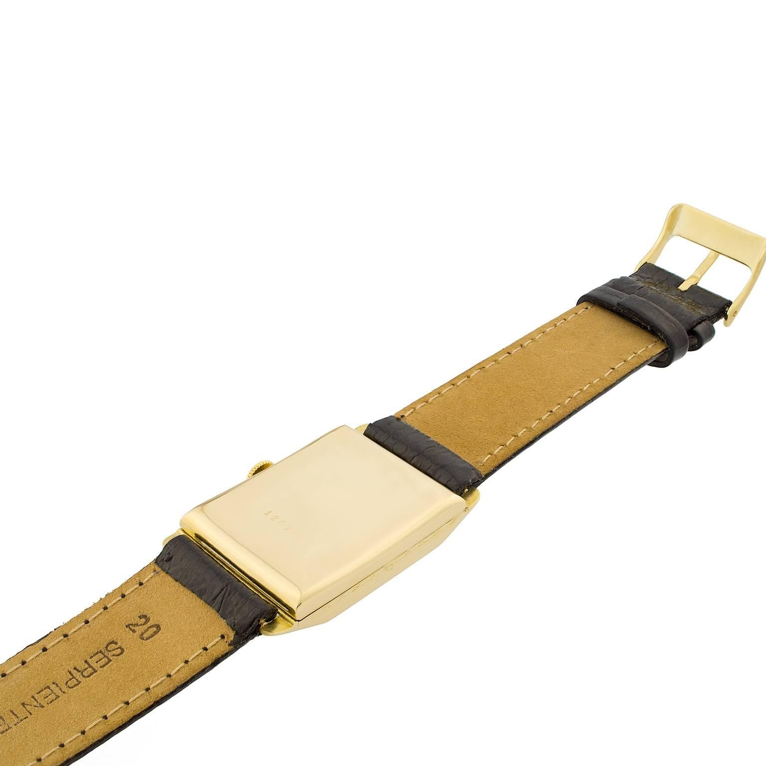 Men's Art Deco Gold Jump Hour Wristwatch