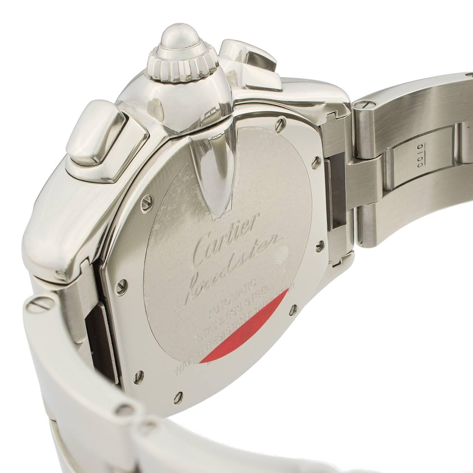 Cartier Stainless Steel Roadster XL Chronograph wristwatch  In New Condition In Madrid, ES