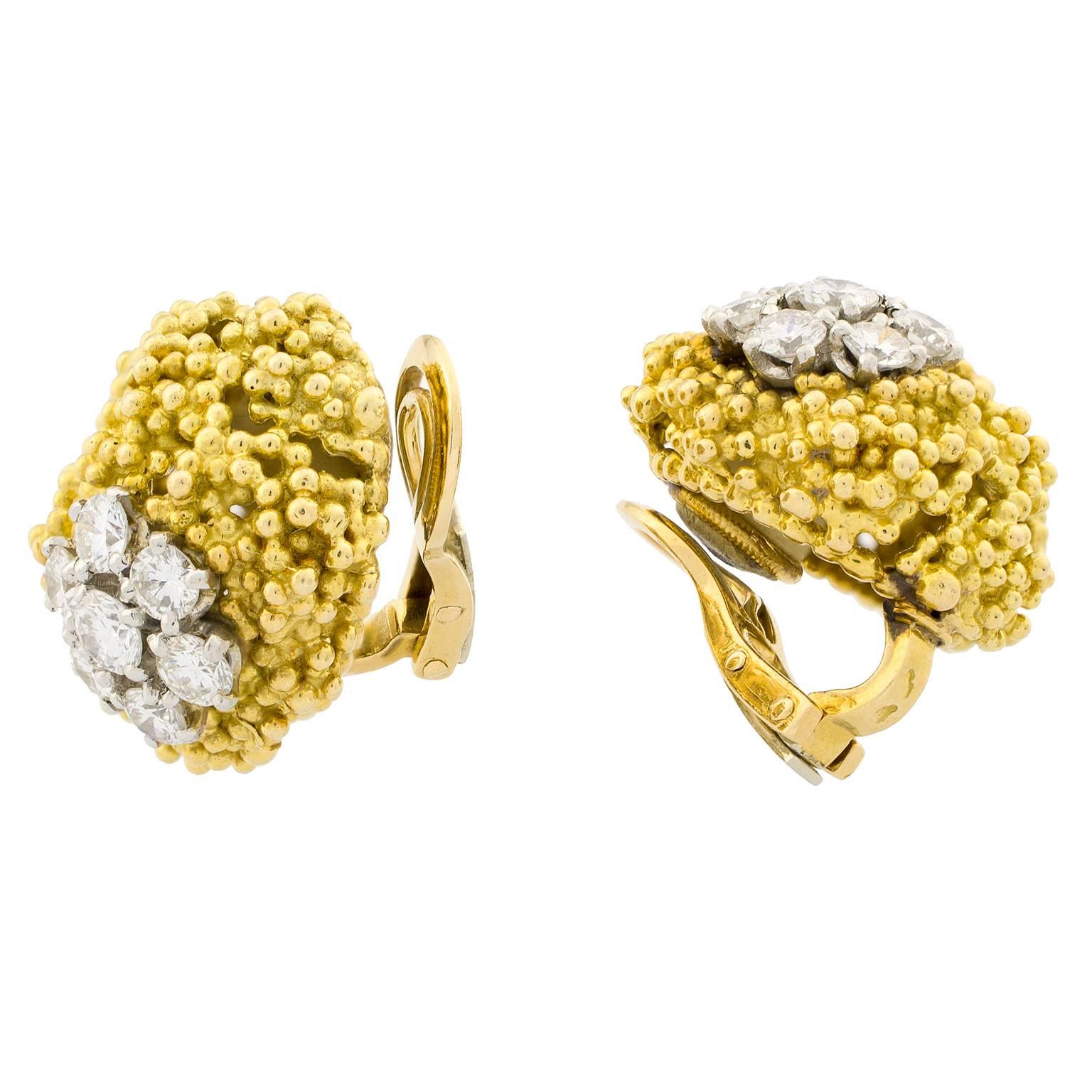 Boucheron Diamonds Caviar and White Gold Earrings 1