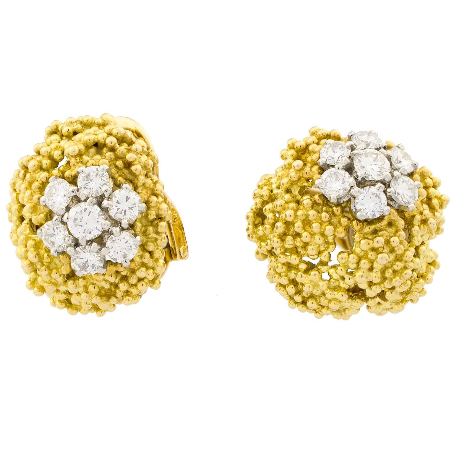 Boucheron Diamonds Caviar and White Gold Earrings In Excellent Condition In Madrid, ES