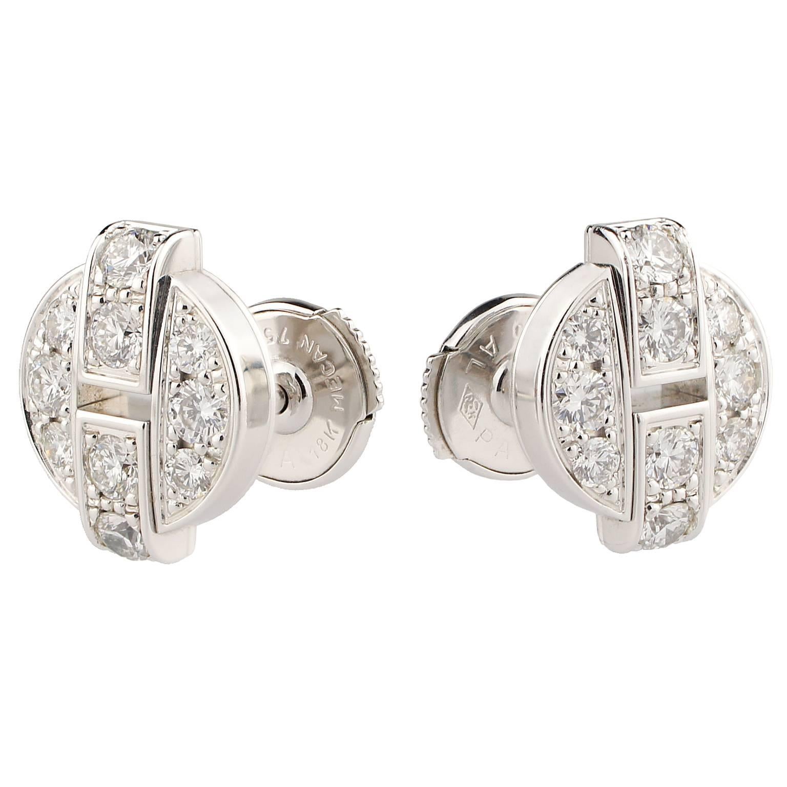 Cartier Himalia Diamonds White Gold Stud Earrings