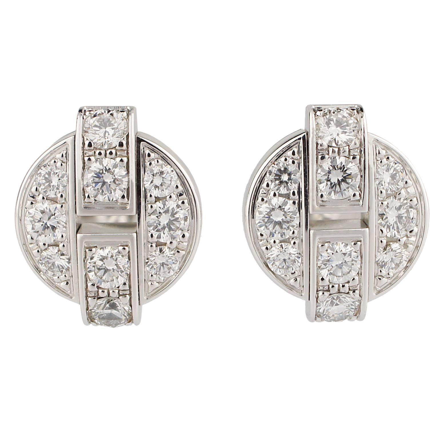 Cartier stud earrings from the Himalia collection, set with 20 round brilliant cut diamonds totalling 0.34 carats.
