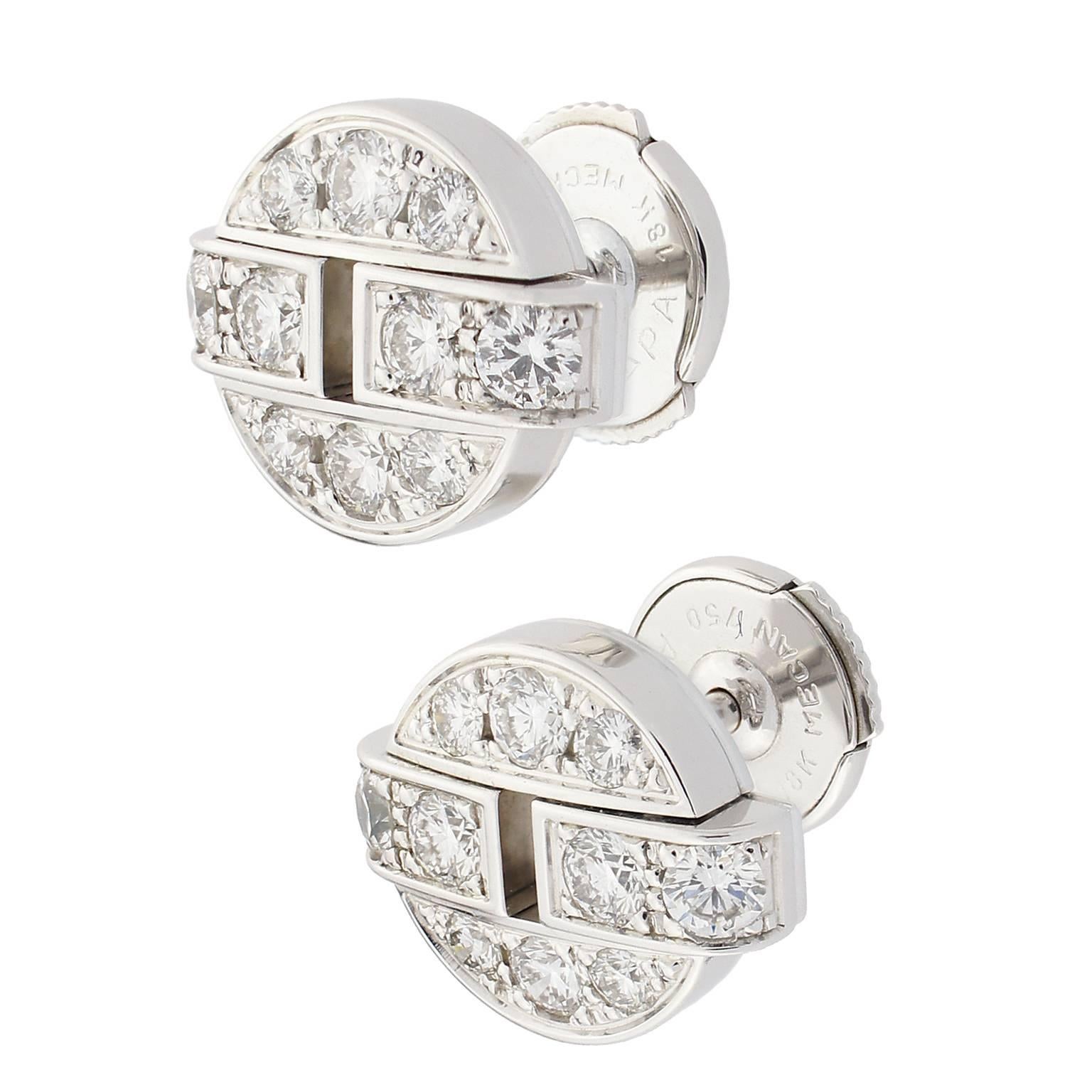 Women's Cartier Himalia Diamonds White Gold Stud Earrings