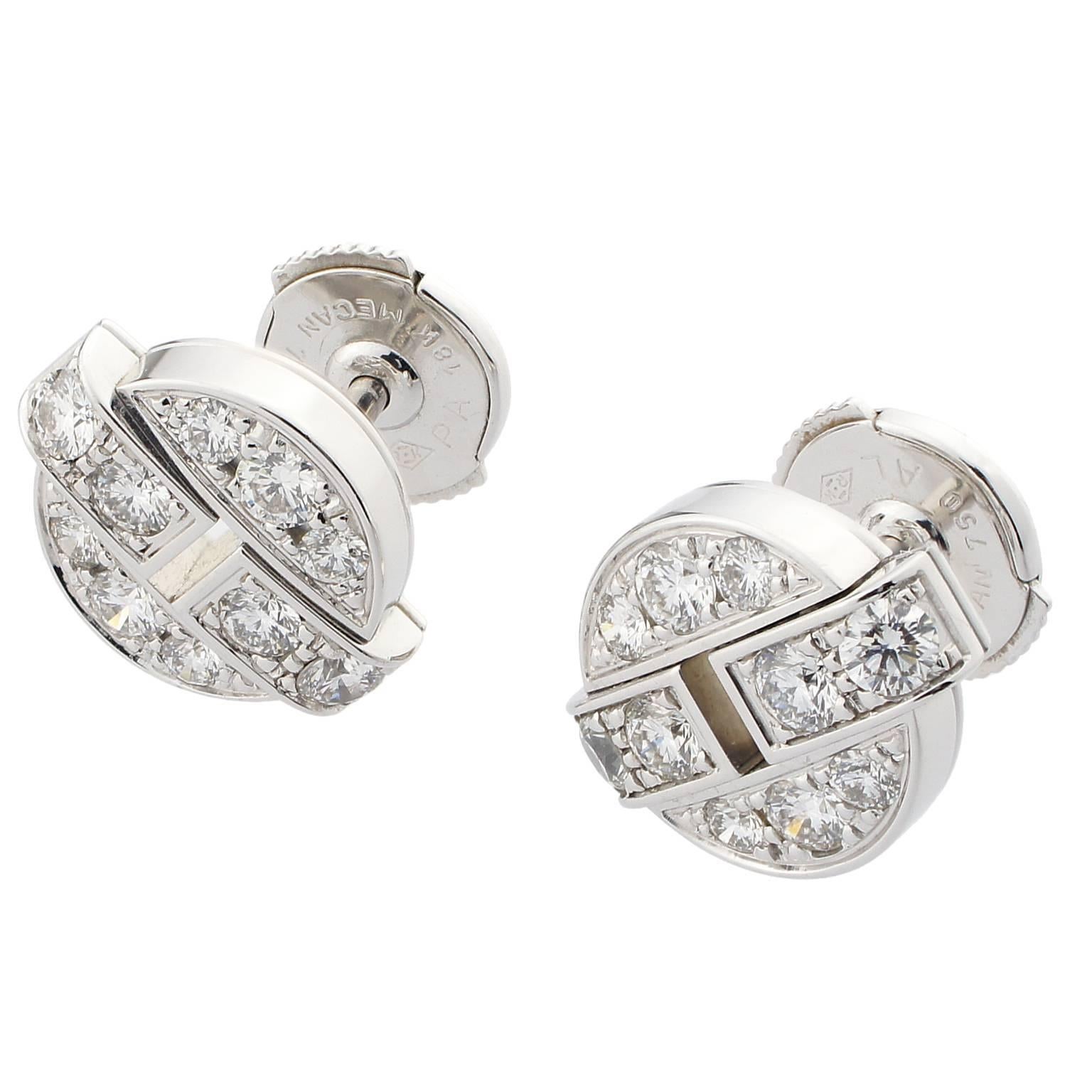 Cartier Himalia Diamonds White Gold Stud Earrings 1