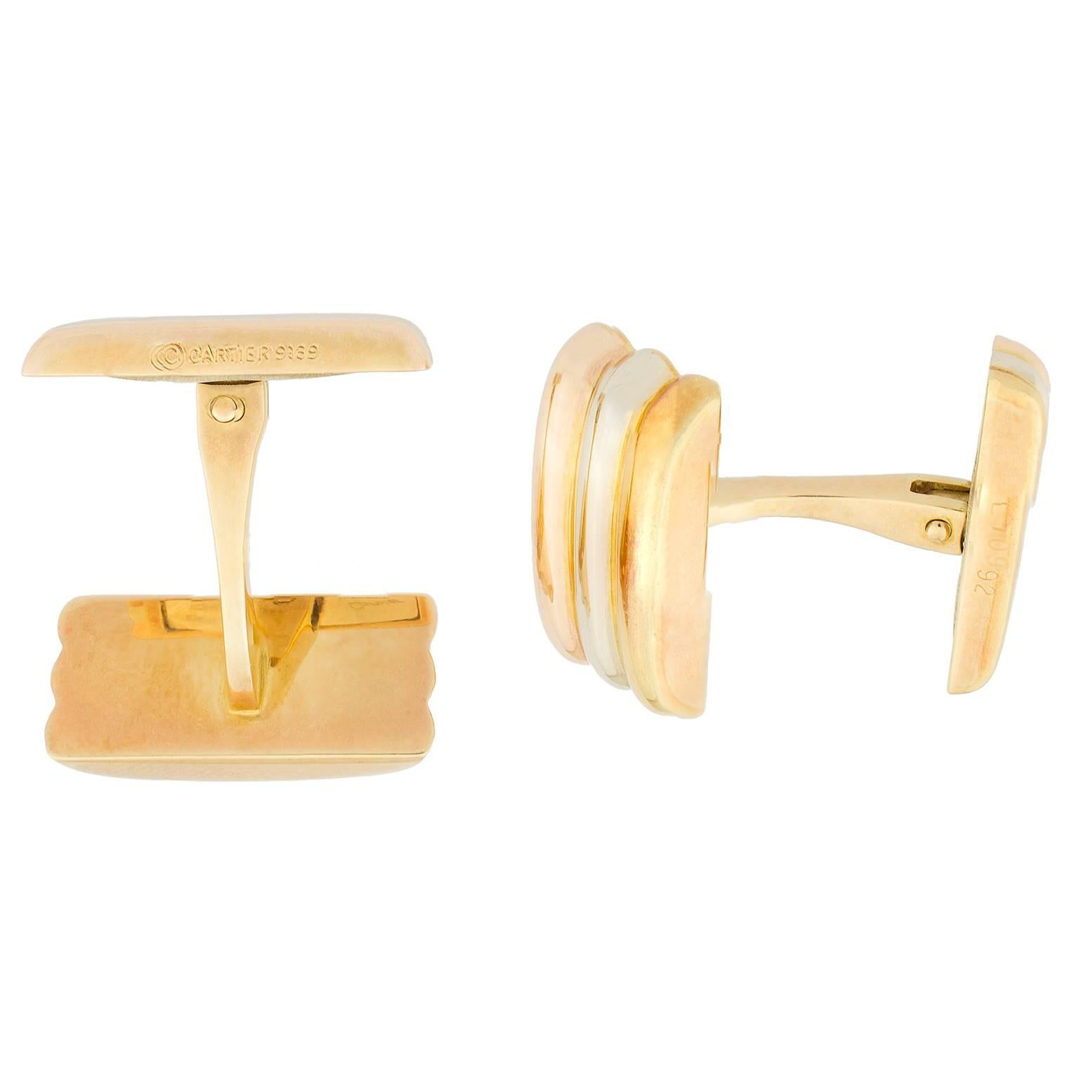 Cartier Trinity Tricolor Gold Cufflinks 1