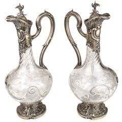 Early 20th Century Posen Witwe Silver Glass Jars