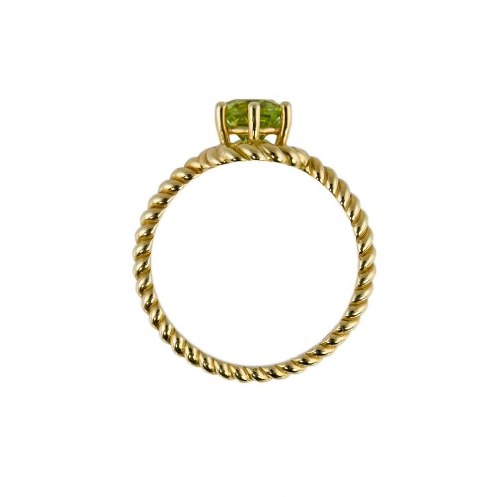 Barbara Dini Gioielli 8 Karat Gold Peridot Ring In New Condition In Rome, IT