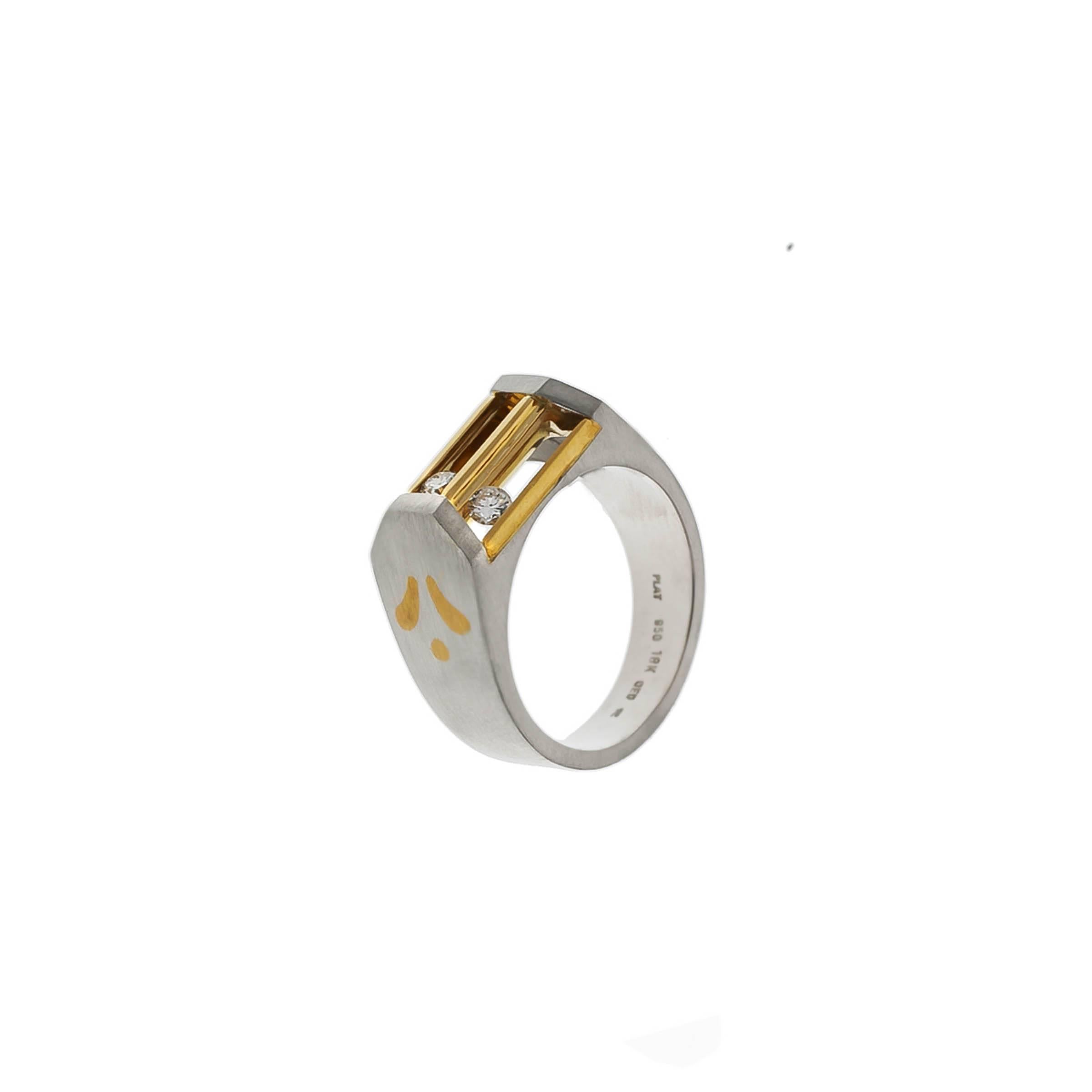 Contemporary Design Sliding Diamond Ring For Sale