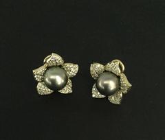 Gumuchian Pistachio Pearl and Diamond Gold Earrings