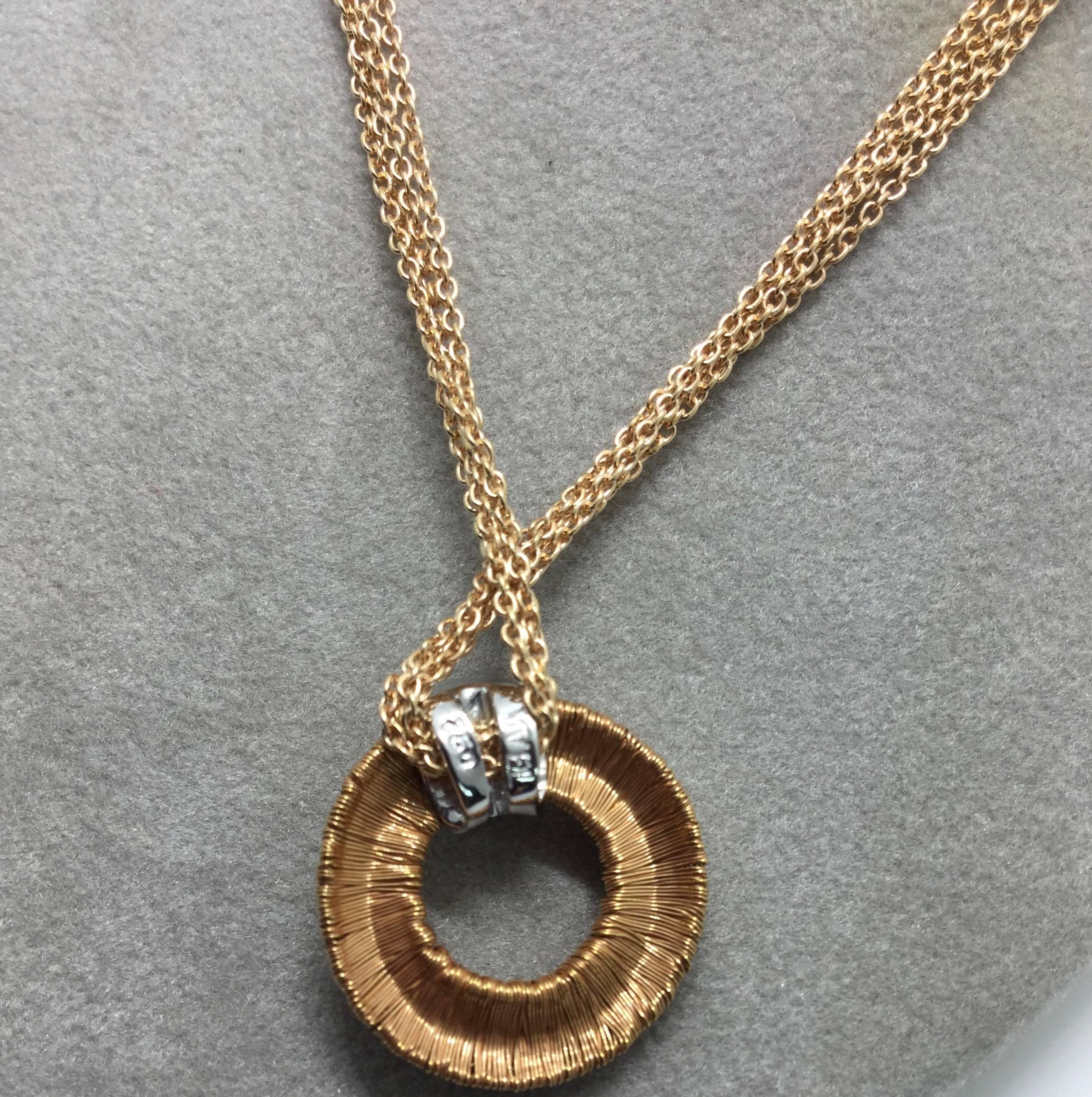 Women's Rose Gold Diamond Pendant Necklace For Sale