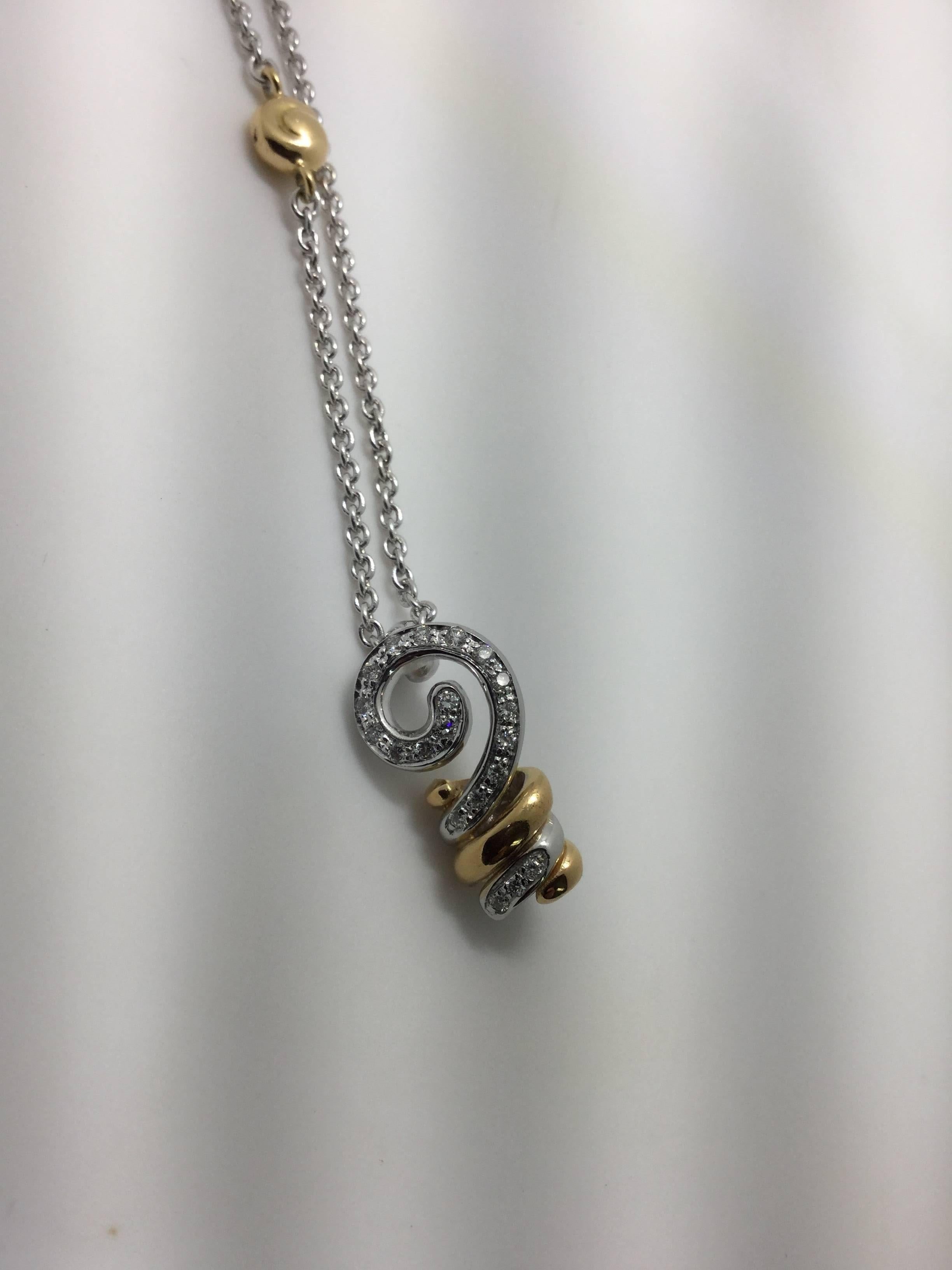 Whimsical Diamond Pendant and Chain In New Condition In Spartanburg, SC