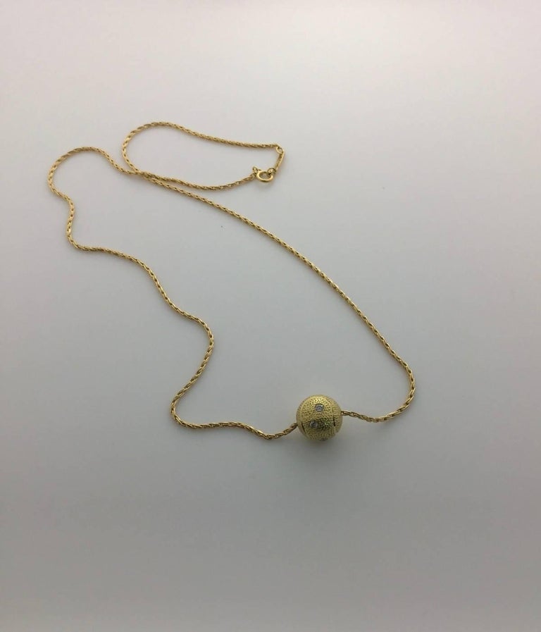 Diamond Tennis Ball 18K Necklace. For Sale at 1stDibs tennis ball pendant