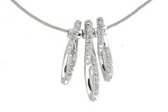 Cable Necklace with Diamond Pave Slides