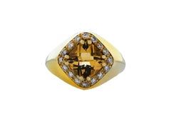 Citrine and Diamond Ring