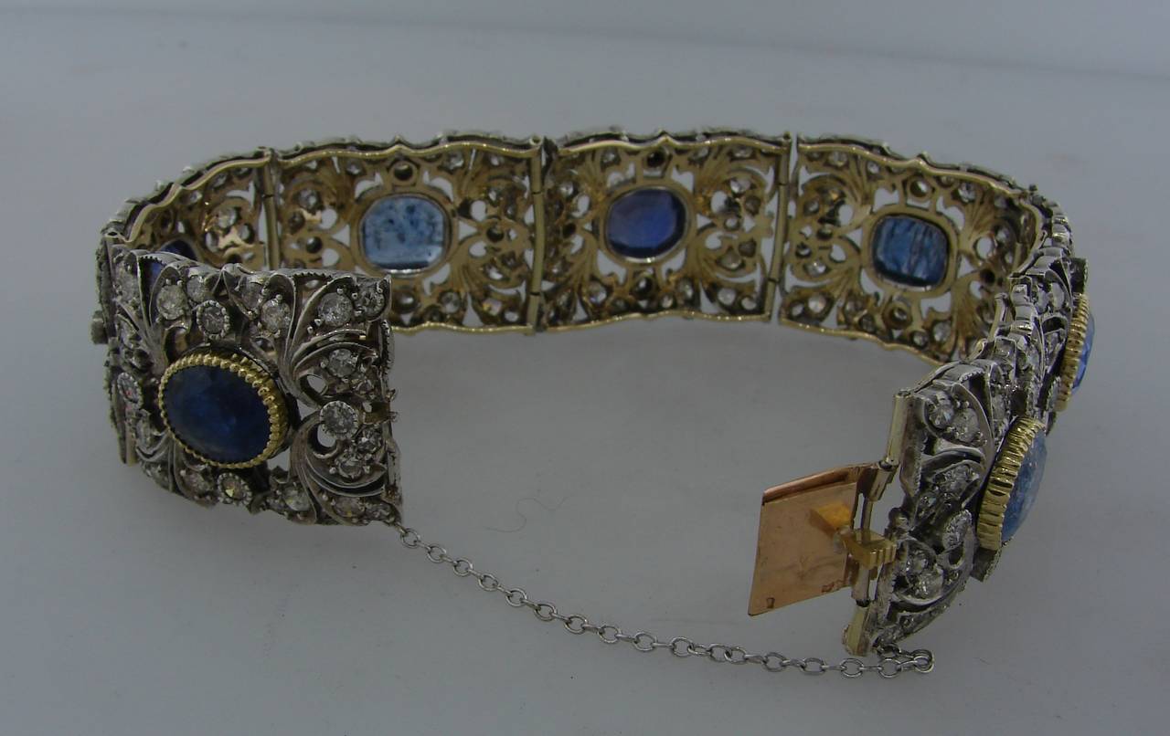 silver sapphire bracelet