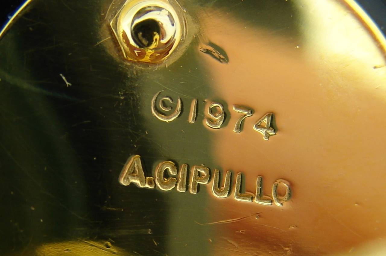 1974 Aldo Cipullo Black Onyx Gold Earrings 3
