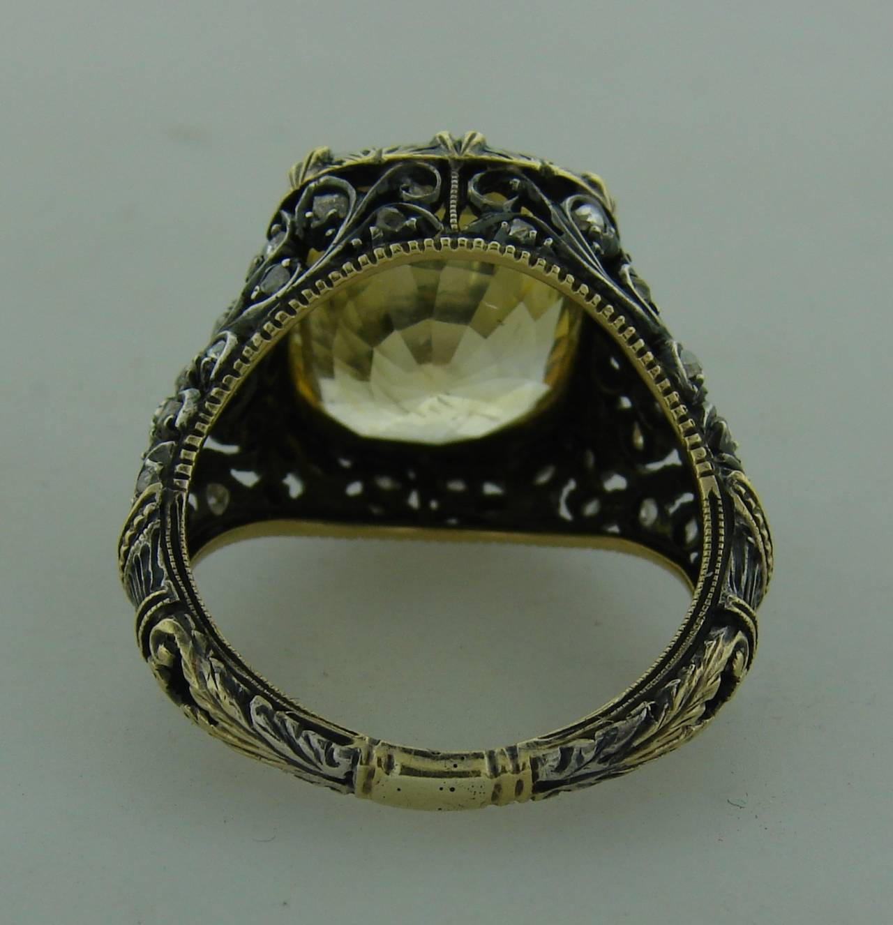 1950s Mario Buccellati Yellow Sapphire Diamond Gold Ring 5