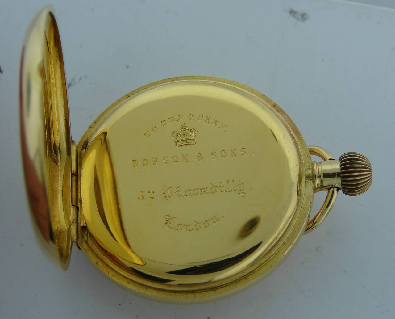Men's Patek Philippe Yellow Gold and Enamel Demi Hunter Pocket Watch 19th Century