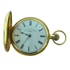 Patek Philippe Yellow Gold and Enamel Demi Hunter Pocket Watch 19th Century