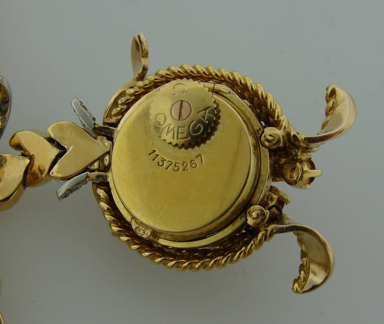 Omega Lady's Yellow Gold Diamond Citrine Retro Charm Watch Bracelet 3