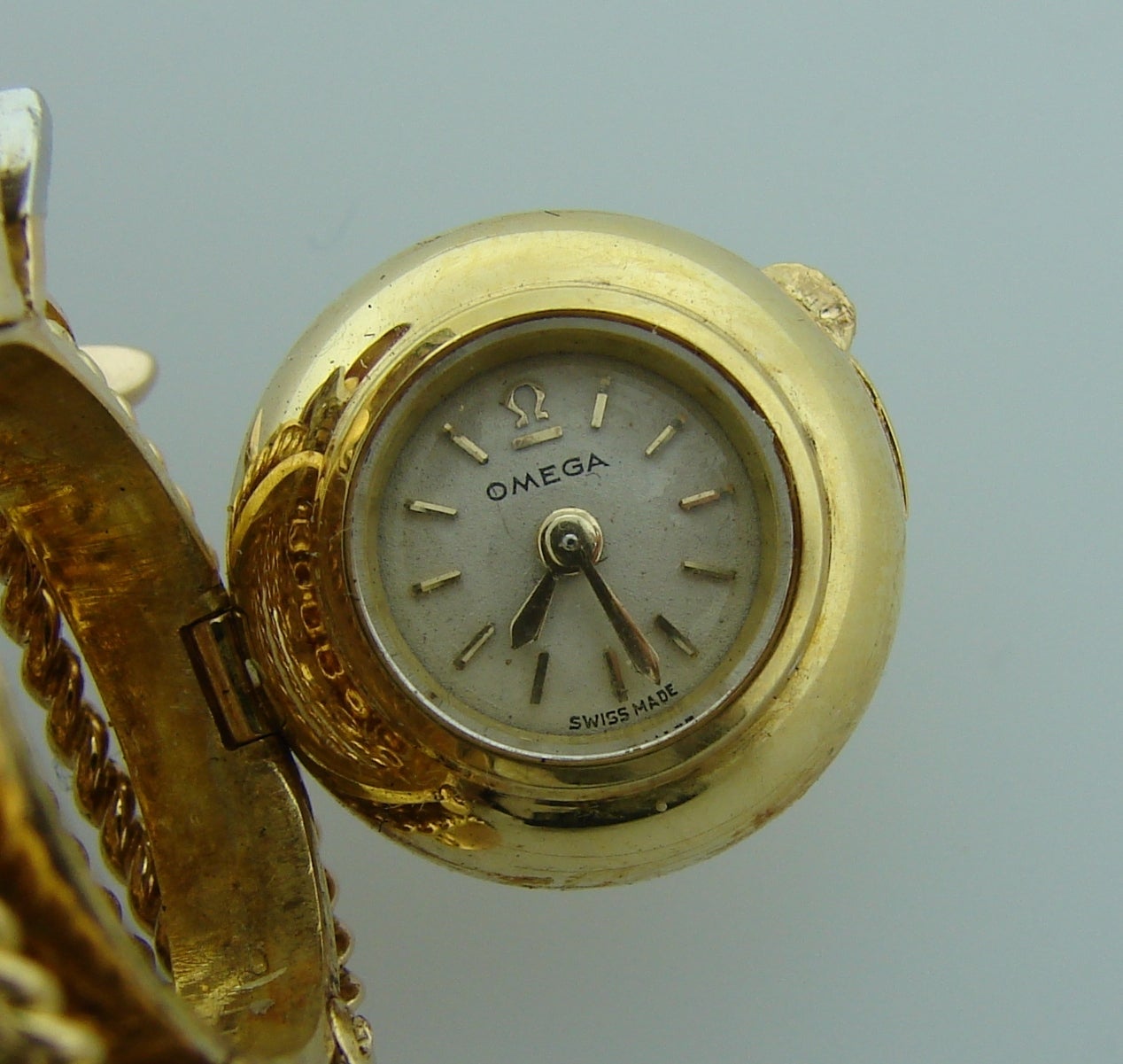 Omega Lady's Yellow Gold Diamond Citrine Retro Charm Watch Bracelet 4