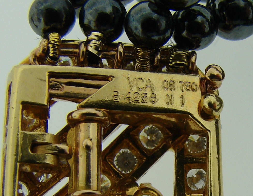 Van Cleef & Arpels Hematite Diamond Gold Necklace and Bracelet Set 3