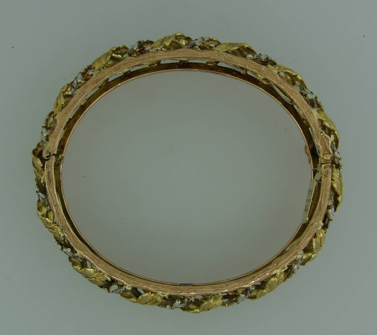 Rose Cut Mario Buccellati 18k Gold Vintage Bracelet Bangle Jewelry For Sale