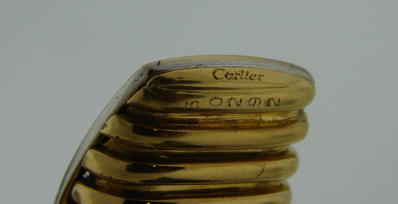 1970s Cartier Italy Diamond Gold Tubogas Choker Necklace 5