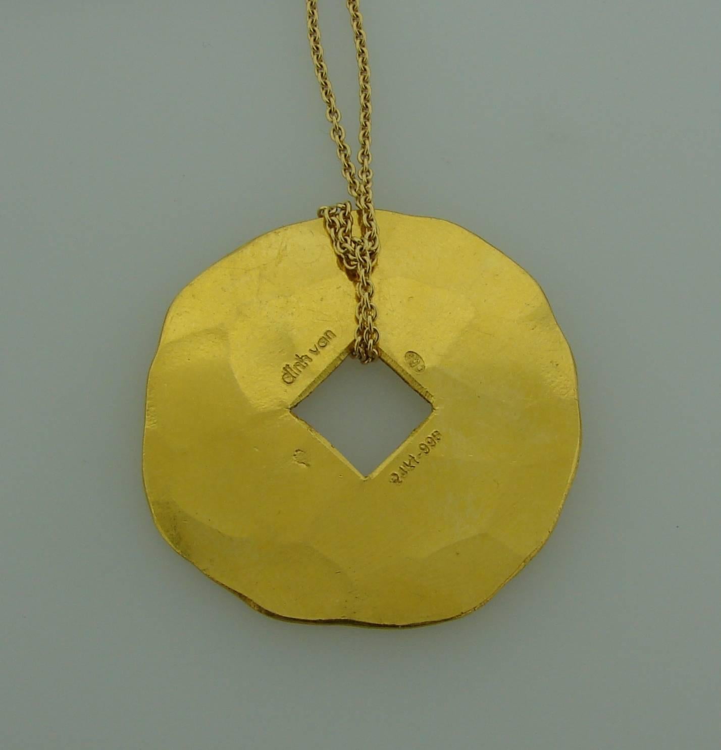 Women's or Men's Dinh Van 24 karat Gold Pendant Necklace