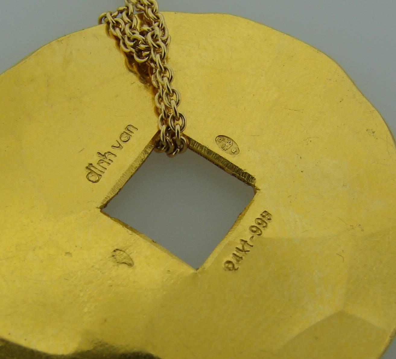 Dinh Van 24 karat Gold Pendant Necklace 1