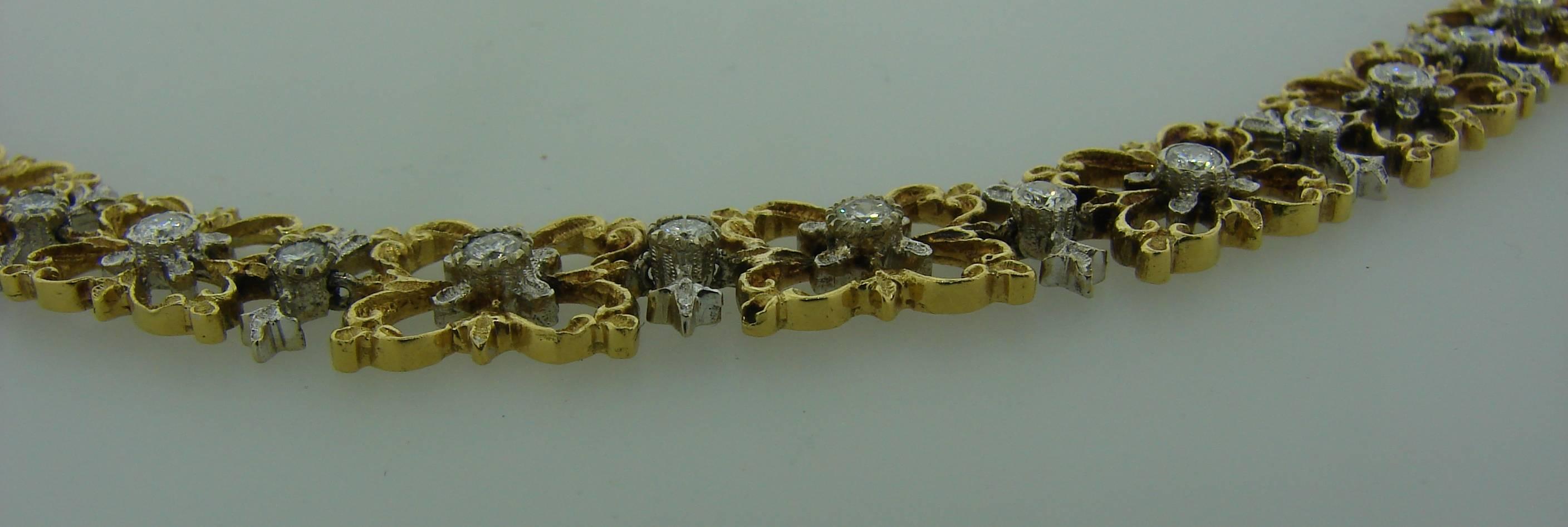 1990s Buccellati Diamond Gold Necklace 1