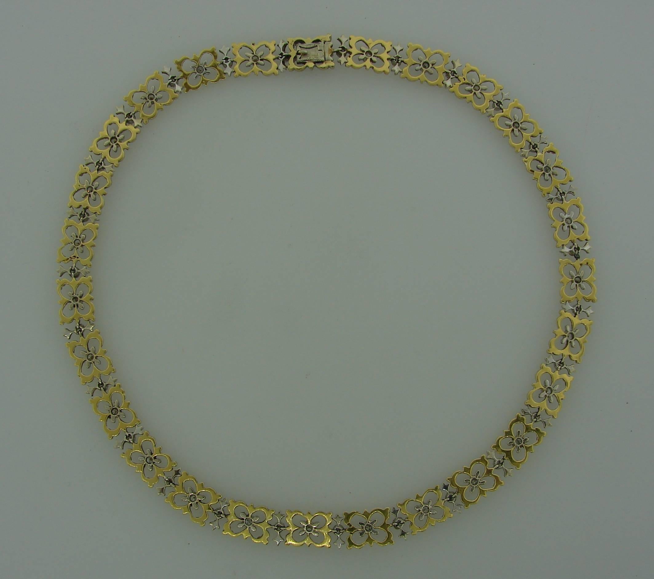 1990s Buccellati Diamond Gold Necklace 3