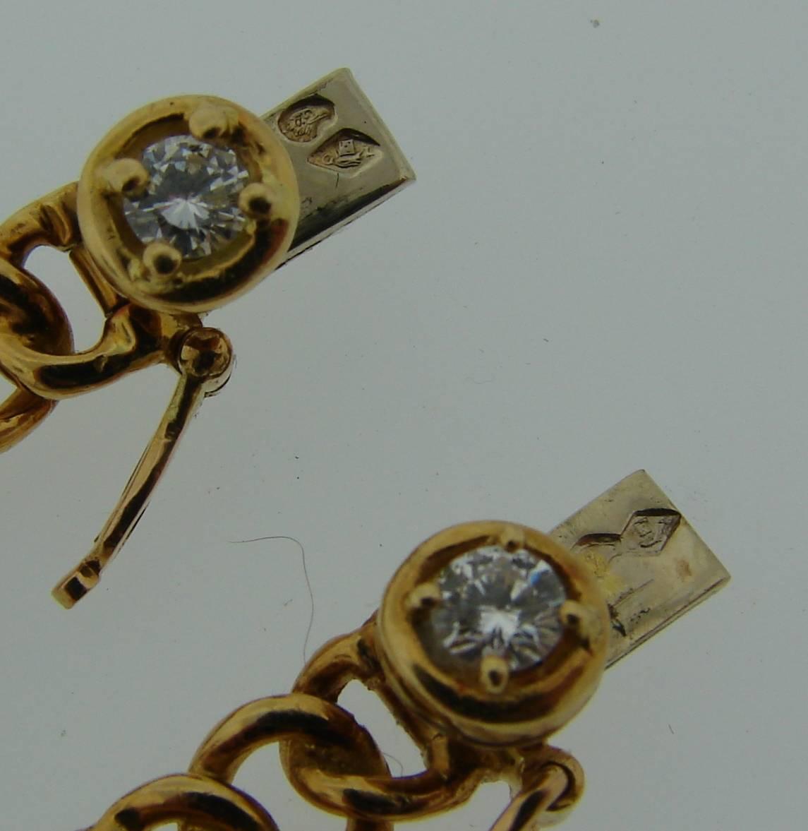 1980s Van Cleef & Arpels Pair of Diamond Gold Bracelets Necklace 2