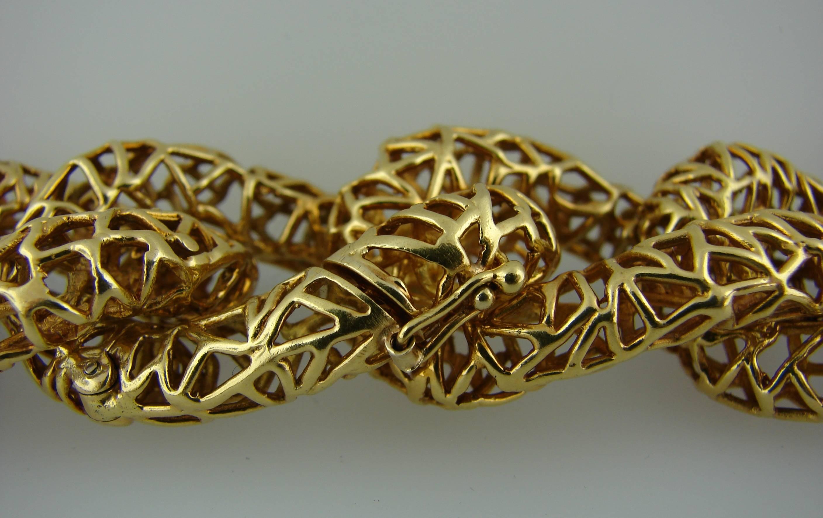 1980s Tiffany & Co. Gold Openwork Massive Chain Link Necklace 3