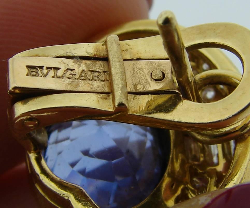 1980s Bulgari Pearl Sapphire Diamond Gold Necklace and Earrings Set 4