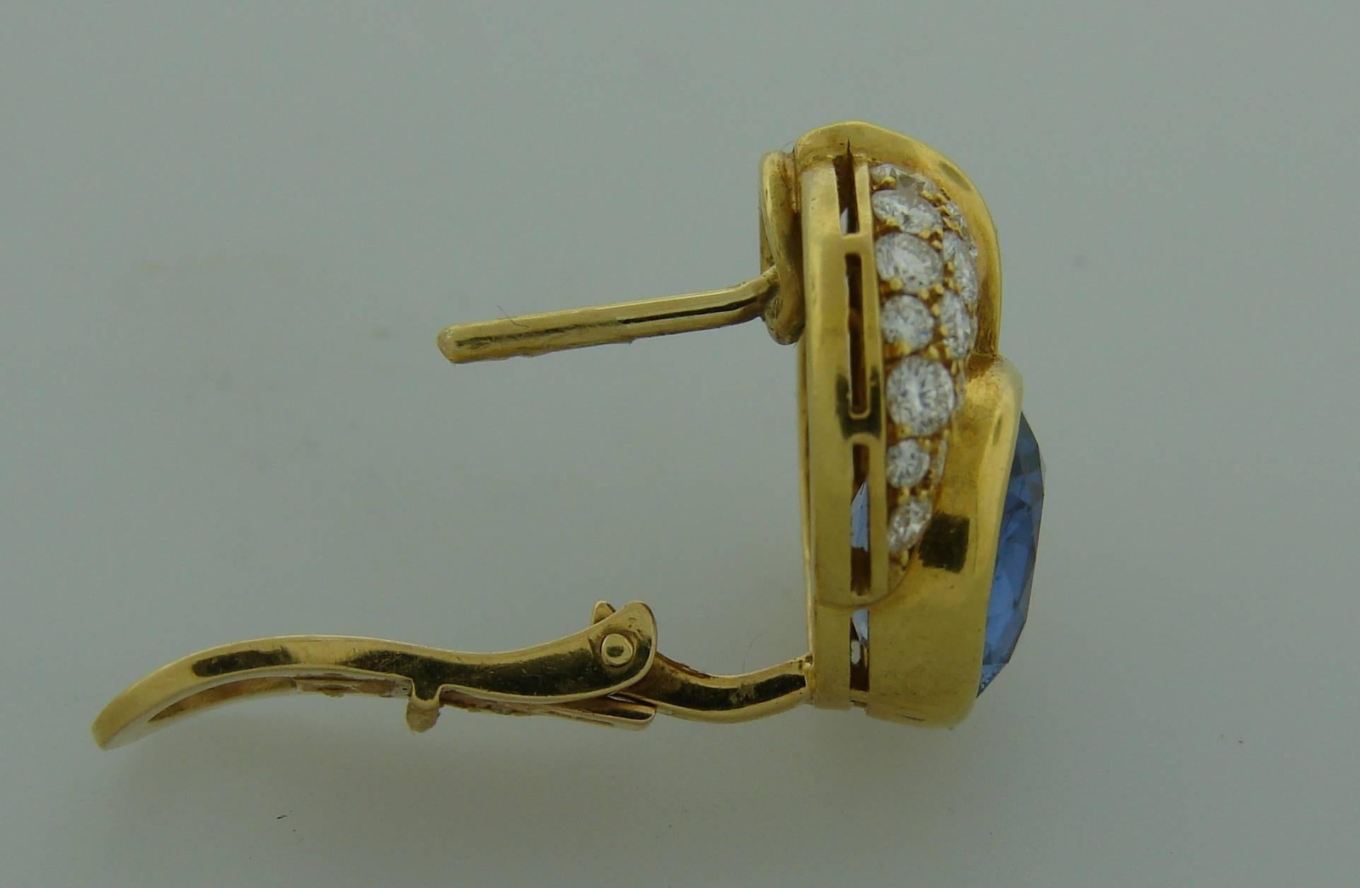1980s Bulgari Pearl Sapphire Diamond Gold Necklace and Earrings Set 2
