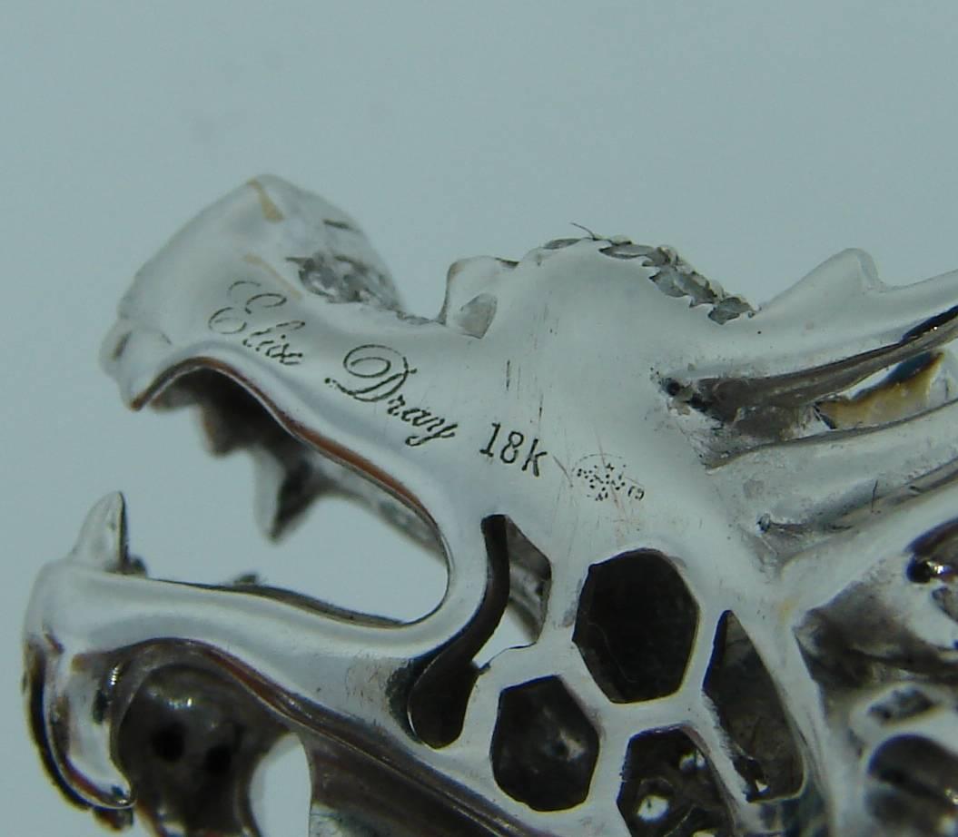 Women's or Men's Elise Dray Diamond Gold Mechanical Dragon Ring 