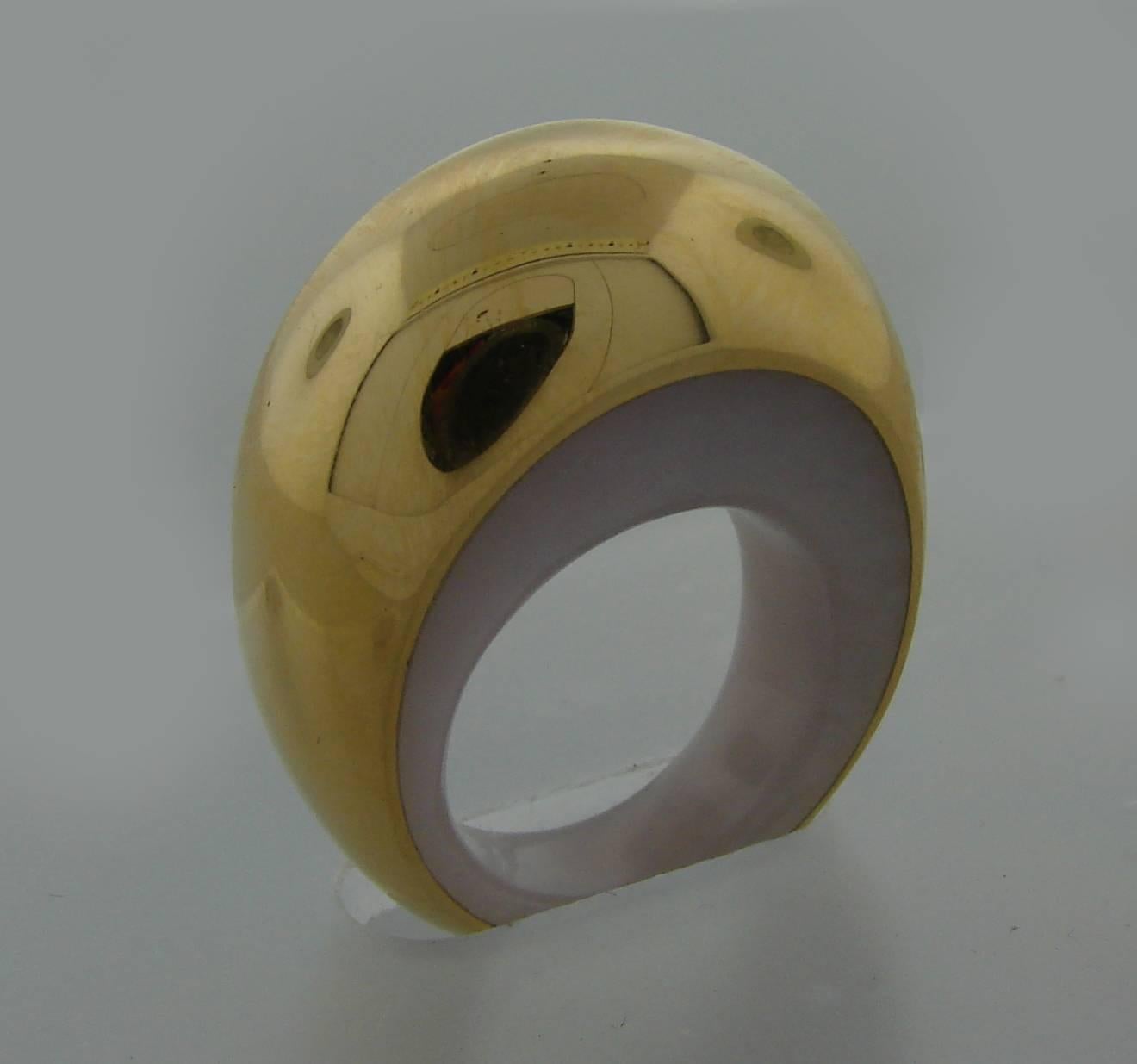 Women's Vhernier Chalcedony Gold Ring