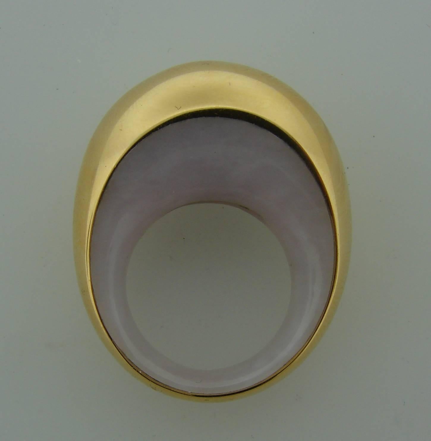 Vhernier Chalcedony Gold Ring In Excellent Condition In Beverly Hills, CA