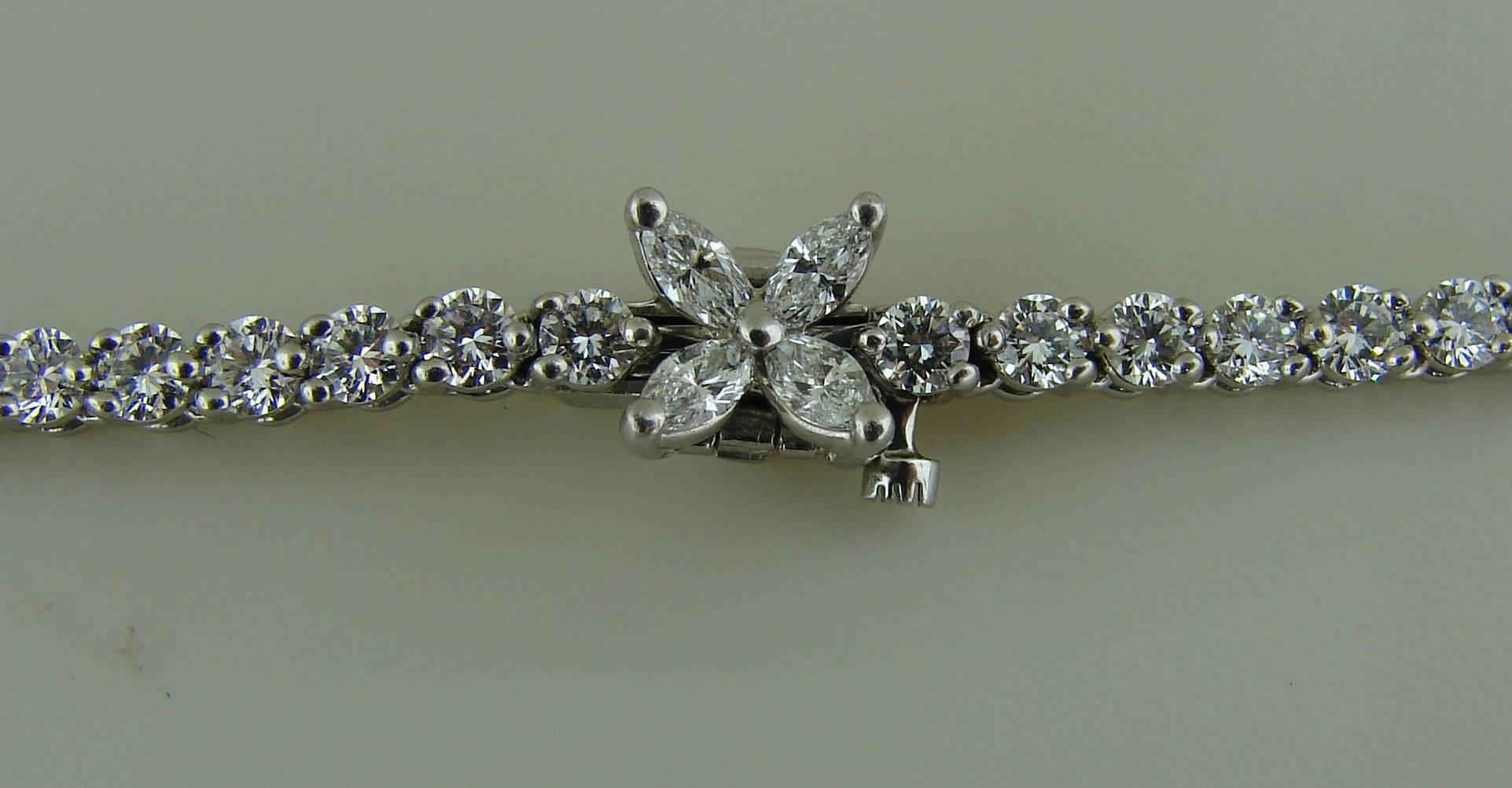 Tiffany & Co. Victoria Collection Diamond Platinum Necklace In Excellent Condition In Beverly Hills, CA