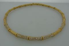 Cartier Diamond Gold Bamboo Necklace