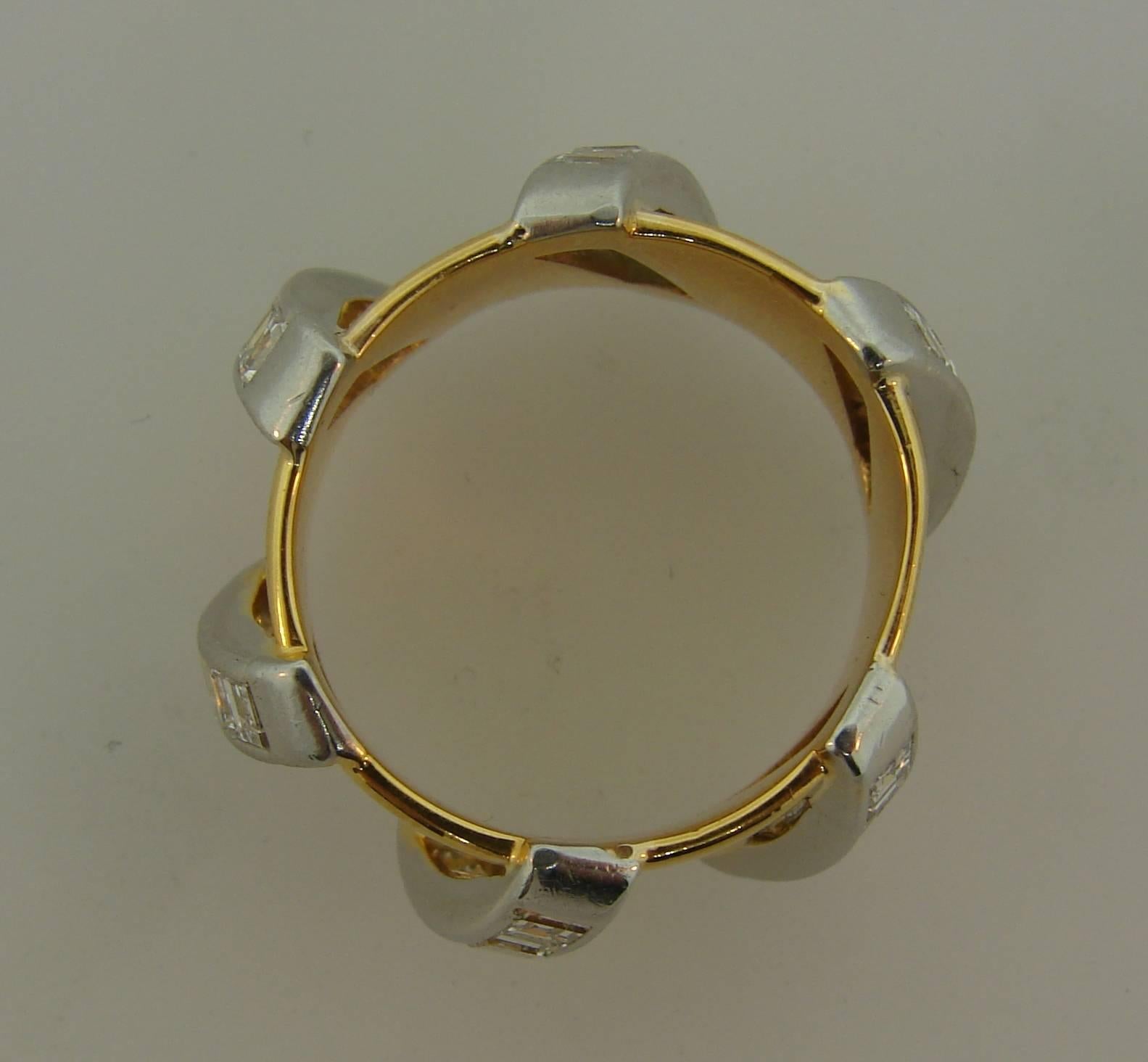 1980s Seaman Schepps Diamond Gold Band Ring 5