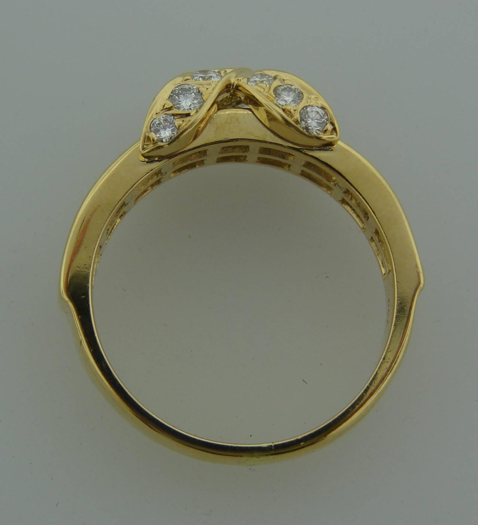 Tiffany & Co. Diamond Gold X Band Ring 1